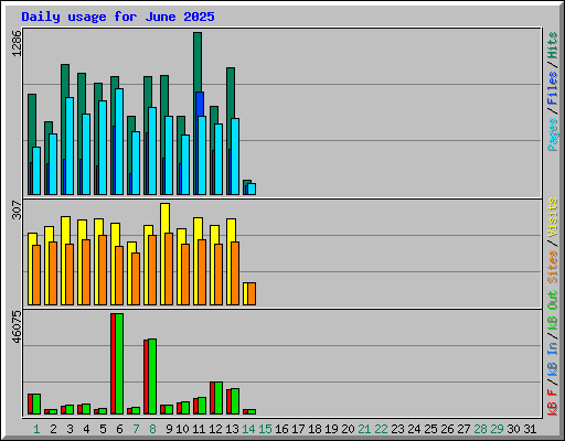 Daily usage for June 2025