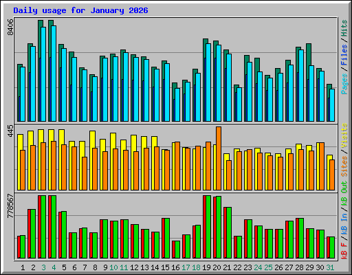 Daily usage for January 2026