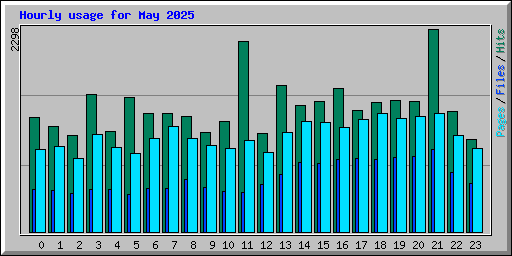 Hourly usage for May 2025