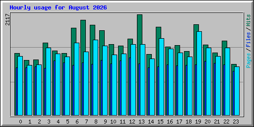 Hourly usage for August 2026
